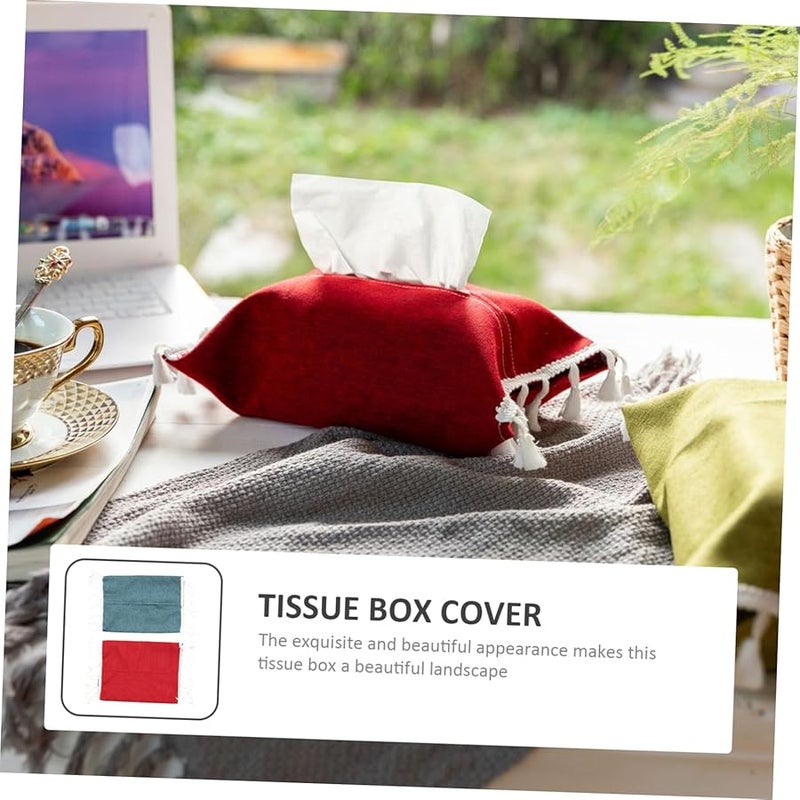 2 قطعة غطاء صندوق المناديل اللطيف حاوية تخزين محمولة للمنزل والمكتب - Image 3